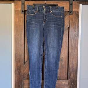 Seven7 Tummyless High Rise Skinny Jeans Womens Size 10 Blue Denim Stretch